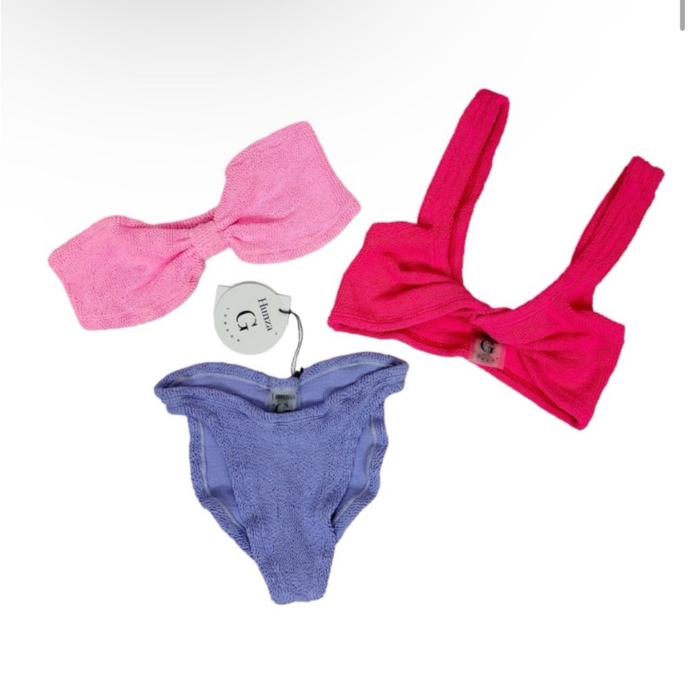 Hunza G Pink and Purple Bikini Set